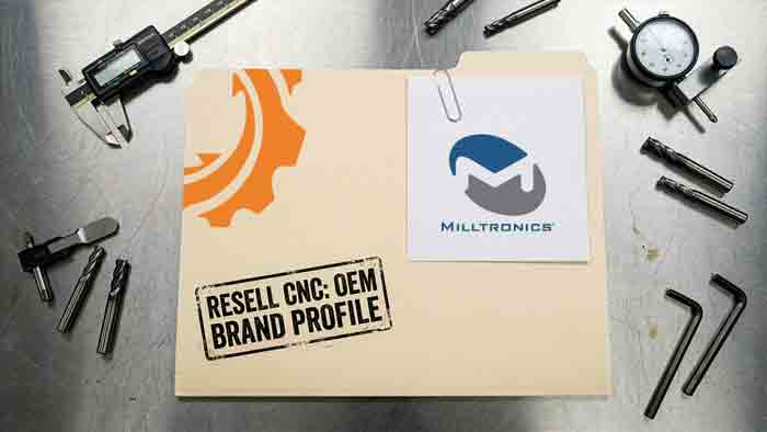 Milltronics VM-series American-built CNC vertical machining center, representing the Milltronics brand and its manual, teach, and CNC flexibility.