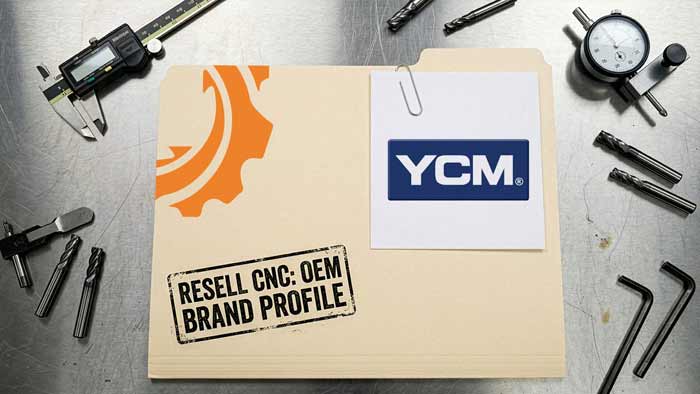 YCM vertical machining center, the Taiwanese machine built on YCM's own castings with hand-scraped ways and a ceramic-bearing spindle, rigid quality construction at a value price.
