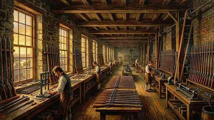 Springfield Armory, the first U.S. federal armory and birthplace of the American System of Manufacturing.