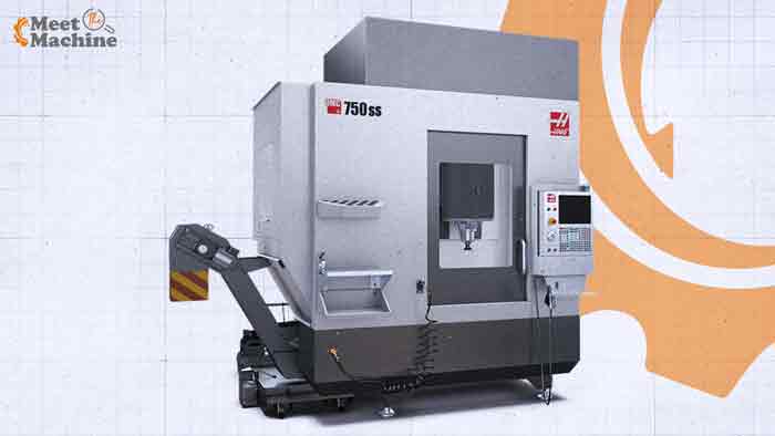 Used 2022 Haas UMC-750SS five axis universal machining center with enclosure and Haas control