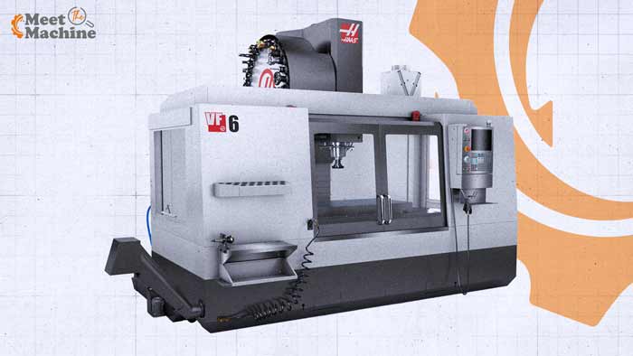 Haas VF-6 CNC Vertical Machining Center with Meet the Machine series badge